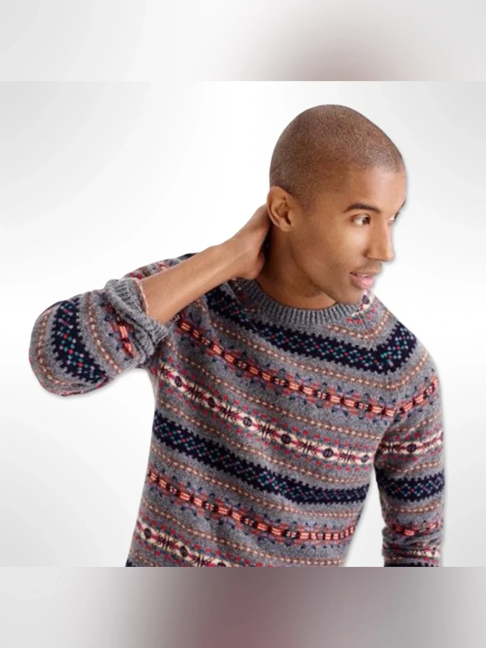 NEW J Crew 100% Lambswool Fair Isle Crewneck Sweater Pullover Knit | Mens Small